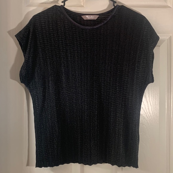 VINTAGE TANJAY Petites Black Top - Picture 3 of 12